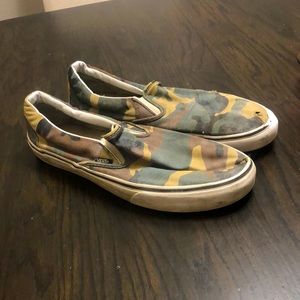 Camouflage Patterned Vans Slip On